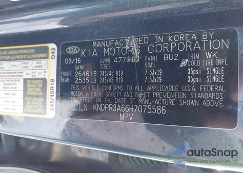 2017 Kia Sportage Sx Turbo from USA, damaged, VIN KNDPR3A66H7075586